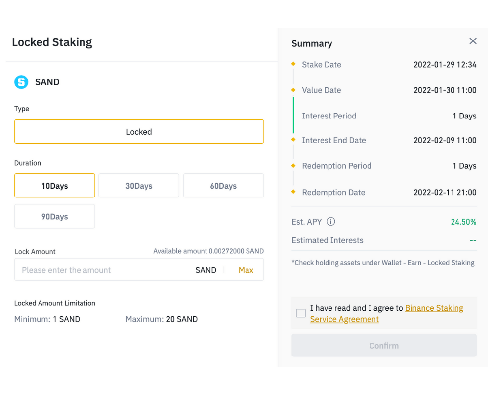 Binance staking